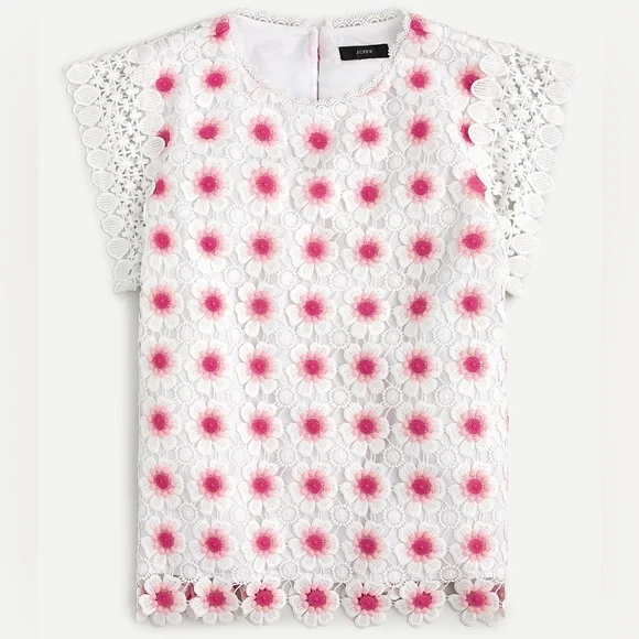 J. Crew Floral Crochet Top - Picture 2 of 5
